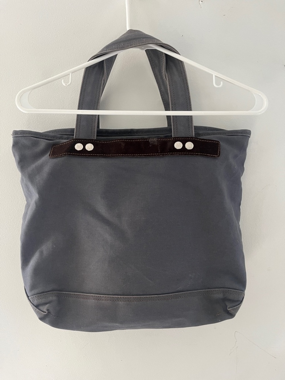 Y2K Marc By Marc Jacobs Gray Canvas Tote with Brown Suede Trim vintage - Picture 3 of 4